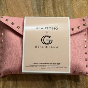 Beauty Bio GloPro | Limited Edition On-The-Glo Set w/ Pink Vegan Leather Clutch